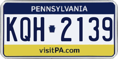 PA license plate KQH2139