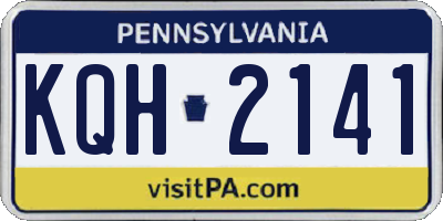 PA license plate KQH2141