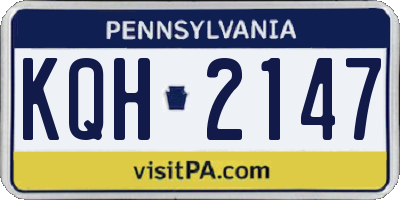 PA license plate KQH2147
