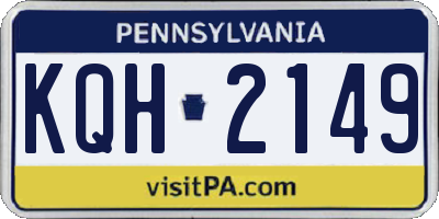 PA license plate KQH2149