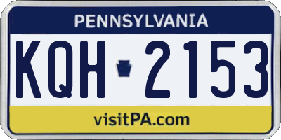 PA license plate KQH2153