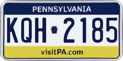 PA license plate KQH2185