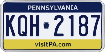 PA license plate KQH2187