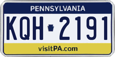 PA license plate KQH2191
