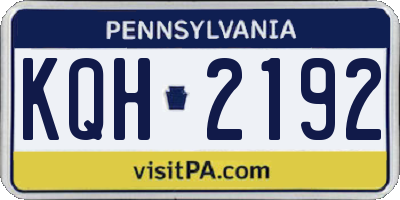 PA license plate KQH2192