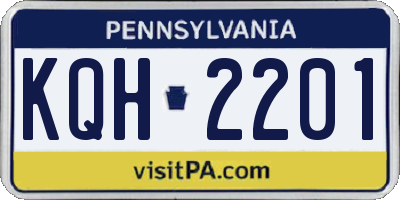PA license plate KQH2201