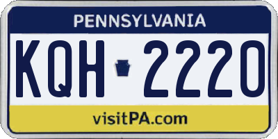 PA license plate KQH2220
