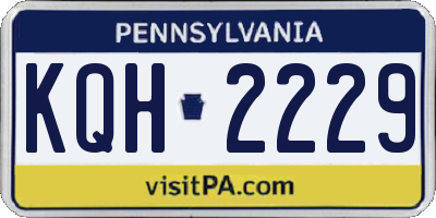 PA license plate KQH2229
