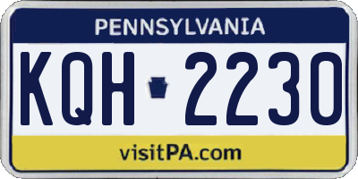 PA license plate KQH2230