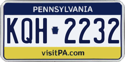 PA license plate KQH2232