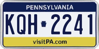 PA license plate KQH2241