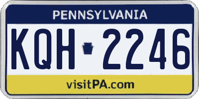 PA license plate KQH2246