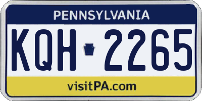 PA license plate KQH2265