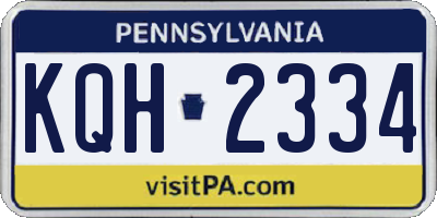 PA license plate KQH2334