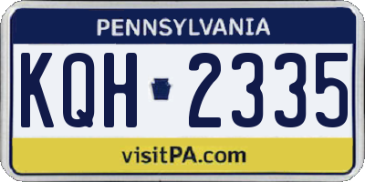 PA license plate KQH2335