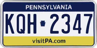 PA license plate KQH2347
