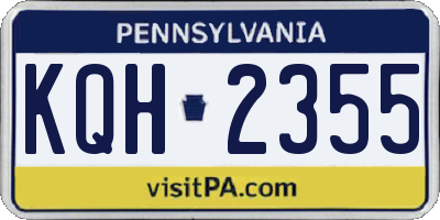 PA license plate KQH2355