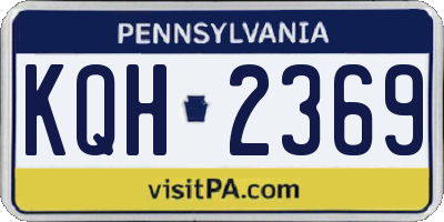 PA license plate KQH2369
