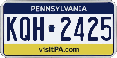PA license plate KQH2425