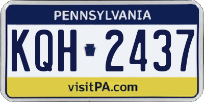 PA license plate KQH2437