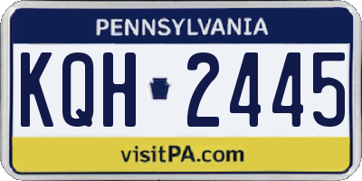 PA license plate KQH2445