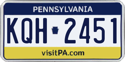 PA license plate KQH2451