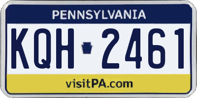 PA license plate KQH2461