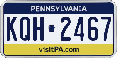 PA license plate KQH2467