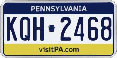 PA license plate KQH2468