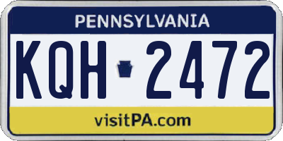 PA license plate KQH2472