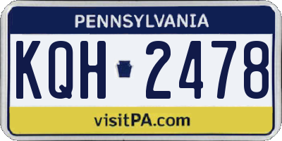 PA license plate KQH2478
