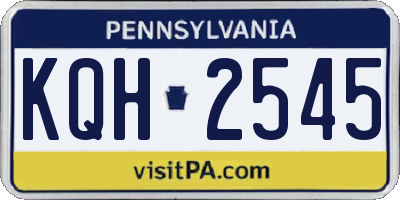 PA license plate KQH2545
