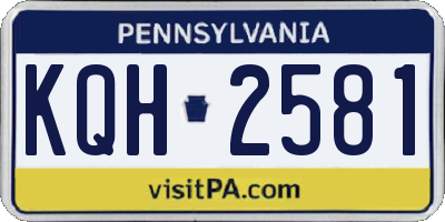 PA license plate KQH2581