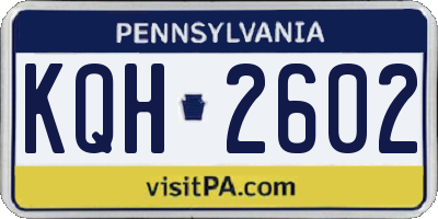 PA license plate KQH2602