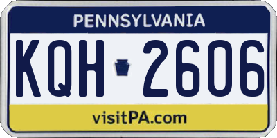 PA license plate KQH2606