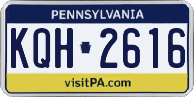 PA license plate KQH2616