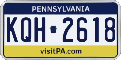 PA license plate KQH2618