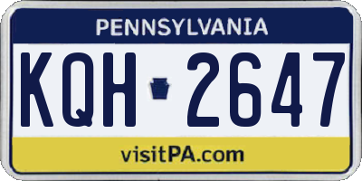 PA license plate KQH2647
