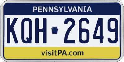 PA license plate KQH2649
