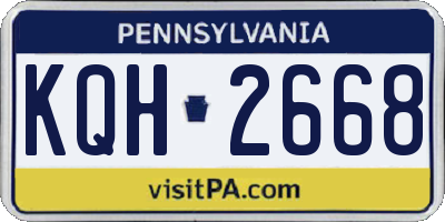 PA license plate KQH2668