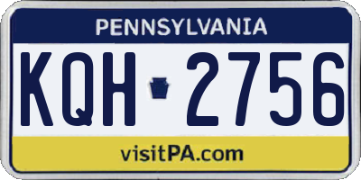 PA license plate KQH2756