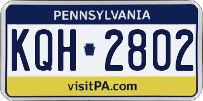 PA license plate KQH2802