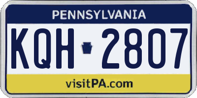 PA license plate KQH2807