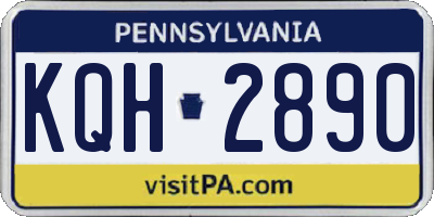 PA license plate KQH2890