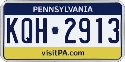 PA license plate KQH2913