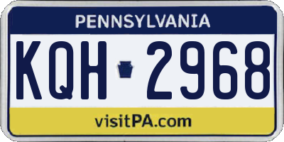 PA license plate KQH2968