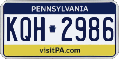 PA license plate KQH2986