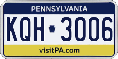 PA license plate KQH3006