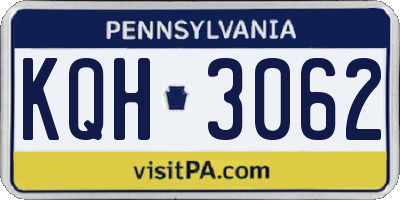 PA license plate KQH3062