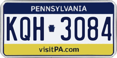 PA license plate KQH3084